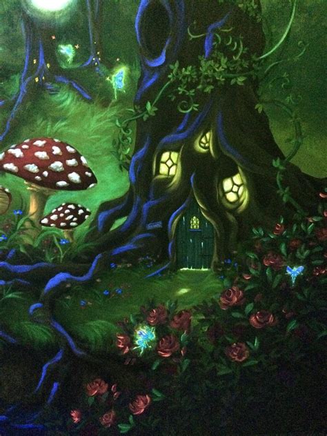 The magical tree house under the glowing moonlight